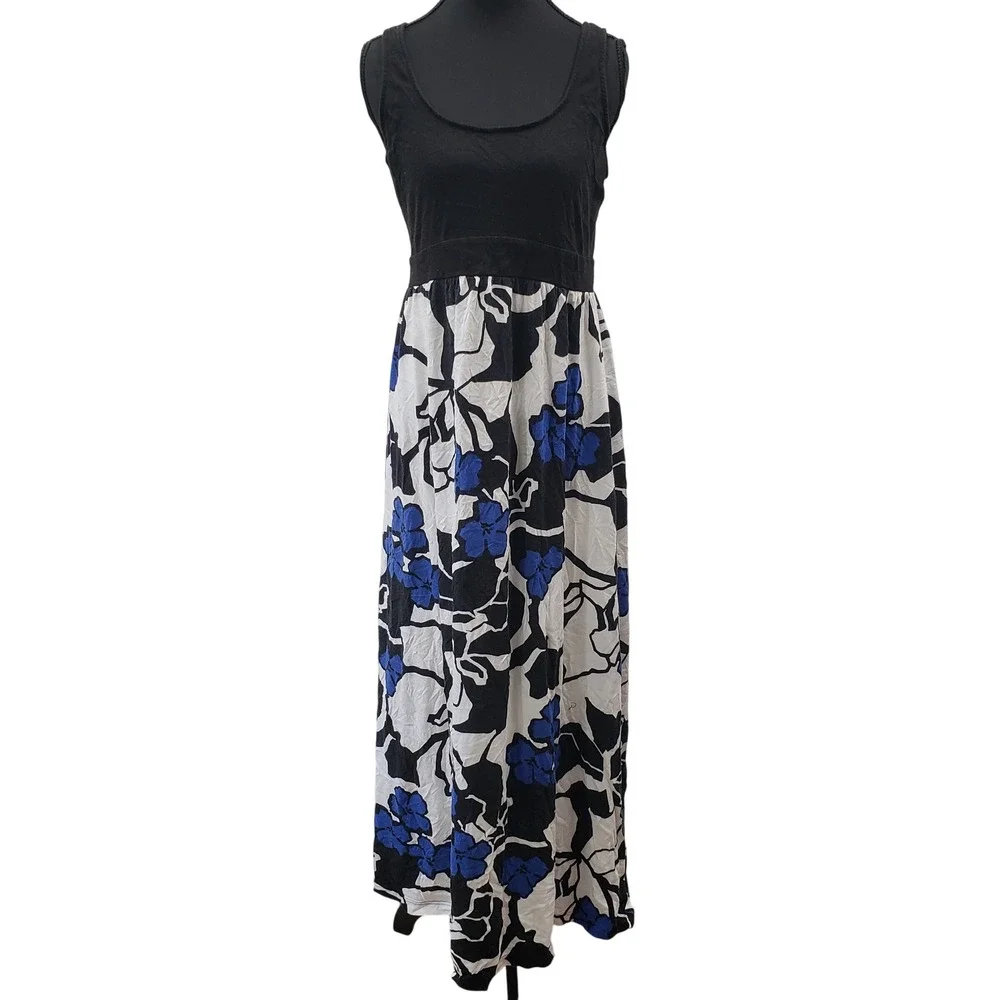Michael Kors Maxi Dress Womens Medium Floral Empire Waist Sleeveless Summer Boho